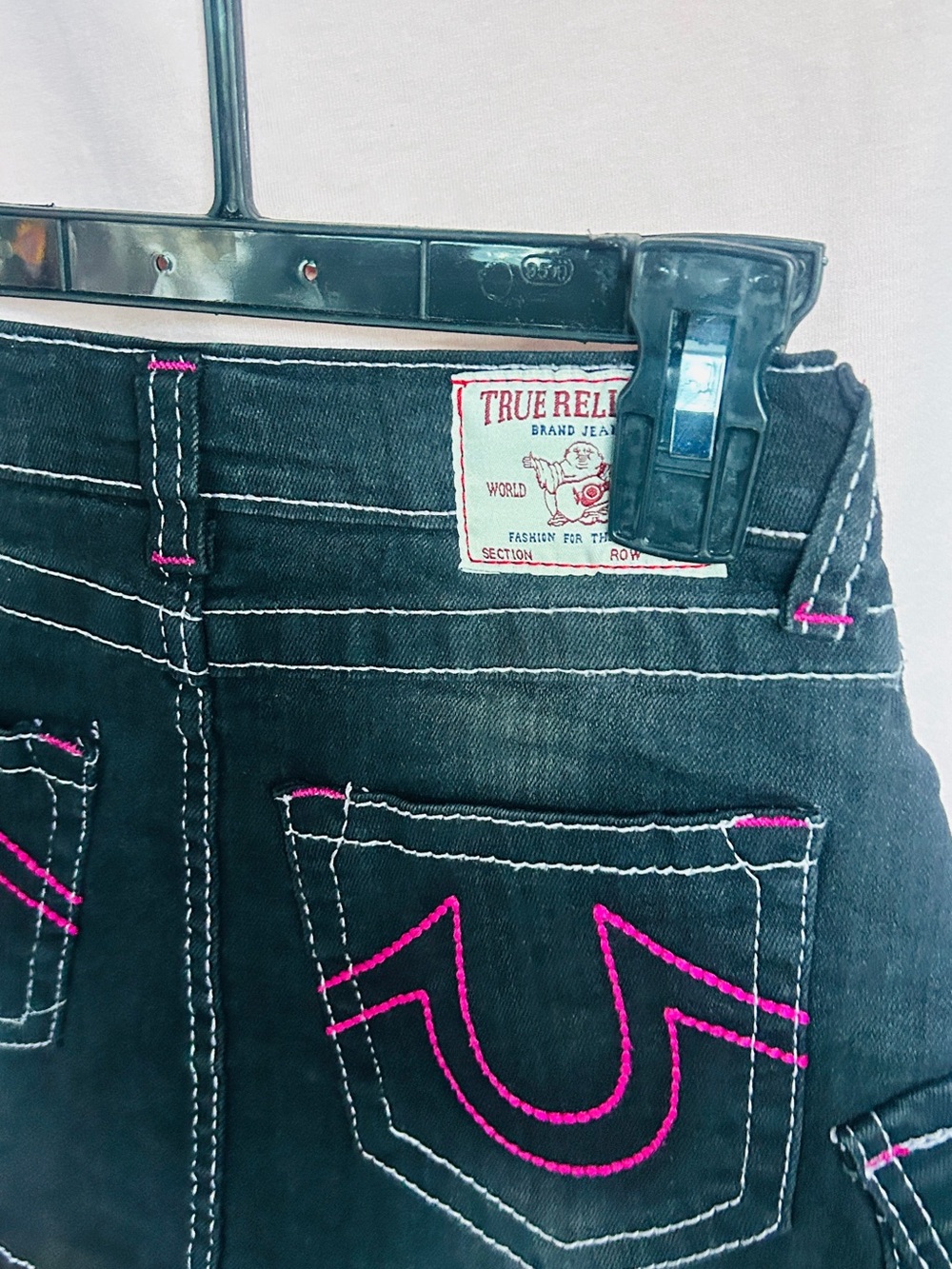True Religion Light Pink Graphic Logo Tee & true religion, denim skirt - Picture 6 of 8